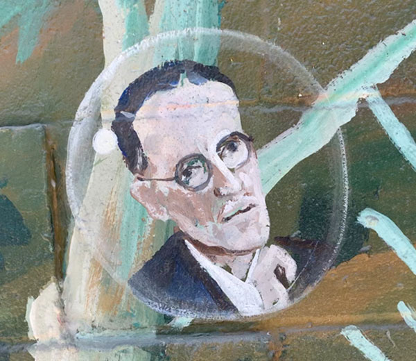 'Leopold Bloom in a Bubble' mural image